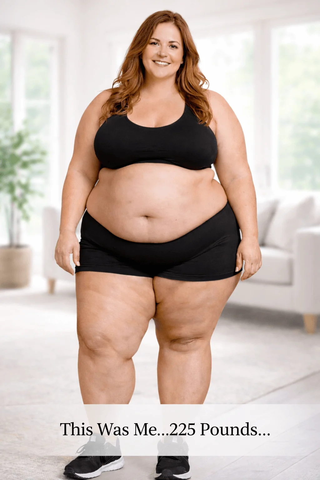Lisa before her wellness journey